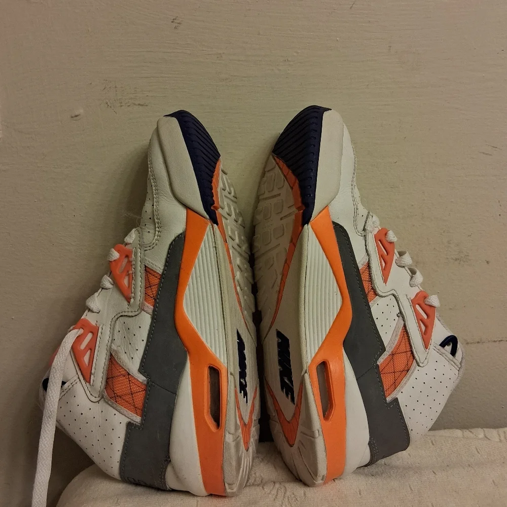 Nike Kids' White and Orange Sneakers Size 3.5 Y - DV 2233-100 YOUTH